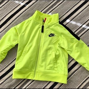 BOYS NIKE TRACK JACKET NEON YELLOW 12M